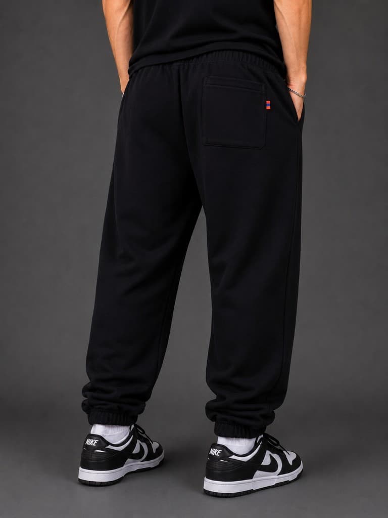 ARMYAN Black Cuffed Joggers Back View