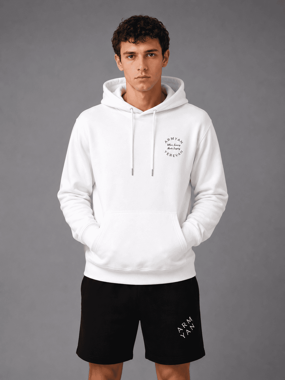 Classic Armyan Legacy White Hoodie Set