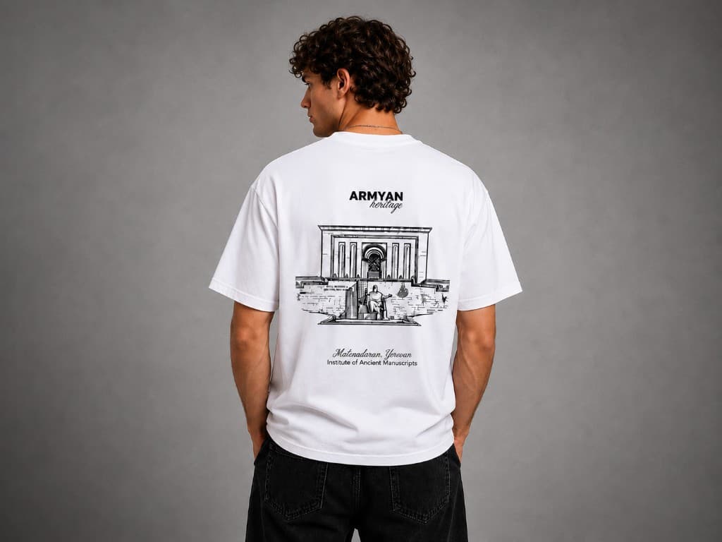 ARMYAN Matenadaran Heritage T-Shirt White Back View